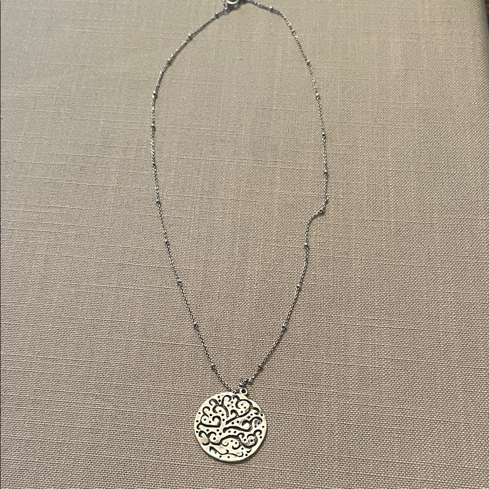 Silpada Silver Tree of Life Medallion Necklace